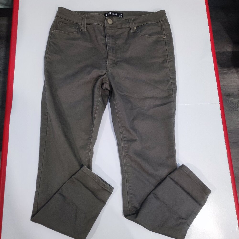Design Lab skinny stretch olive green women's size 29